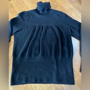 Women's Black 100%Cashmere 2-Ply Turtleneck Sweater
